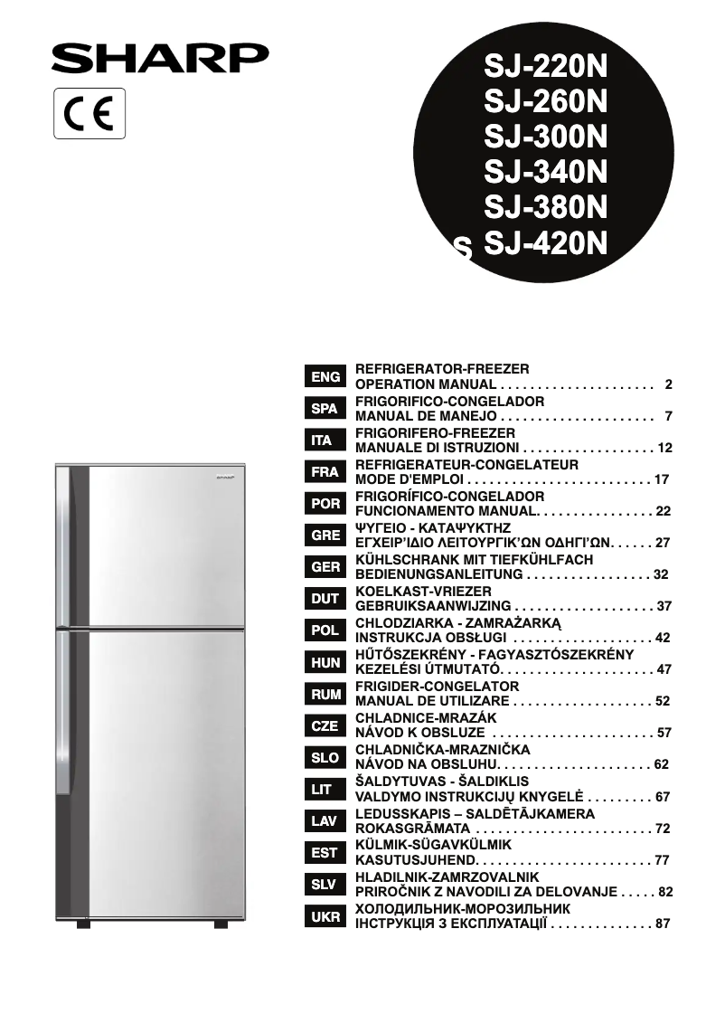 Page n°1 - Manuel utilisateur Sharp SJ-420SSL