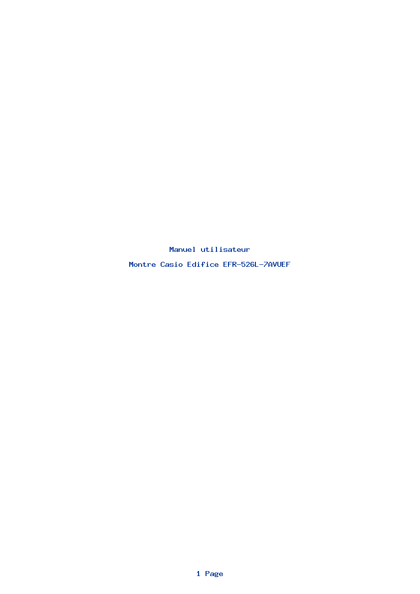 Page 1 de la notice Manuel utilisateur Casio Edifice EFR-526L-7AVUEF