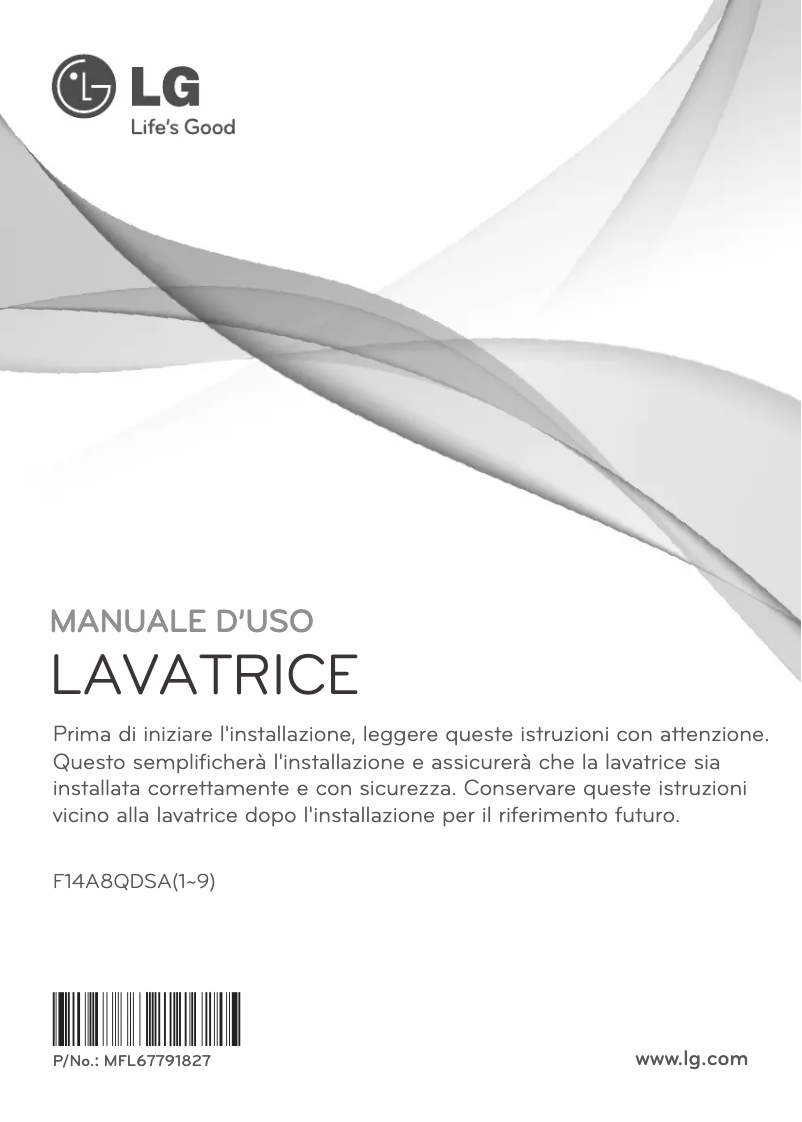 Page 1 de la notice Manuel utilisateur LG F14A8QDSA
