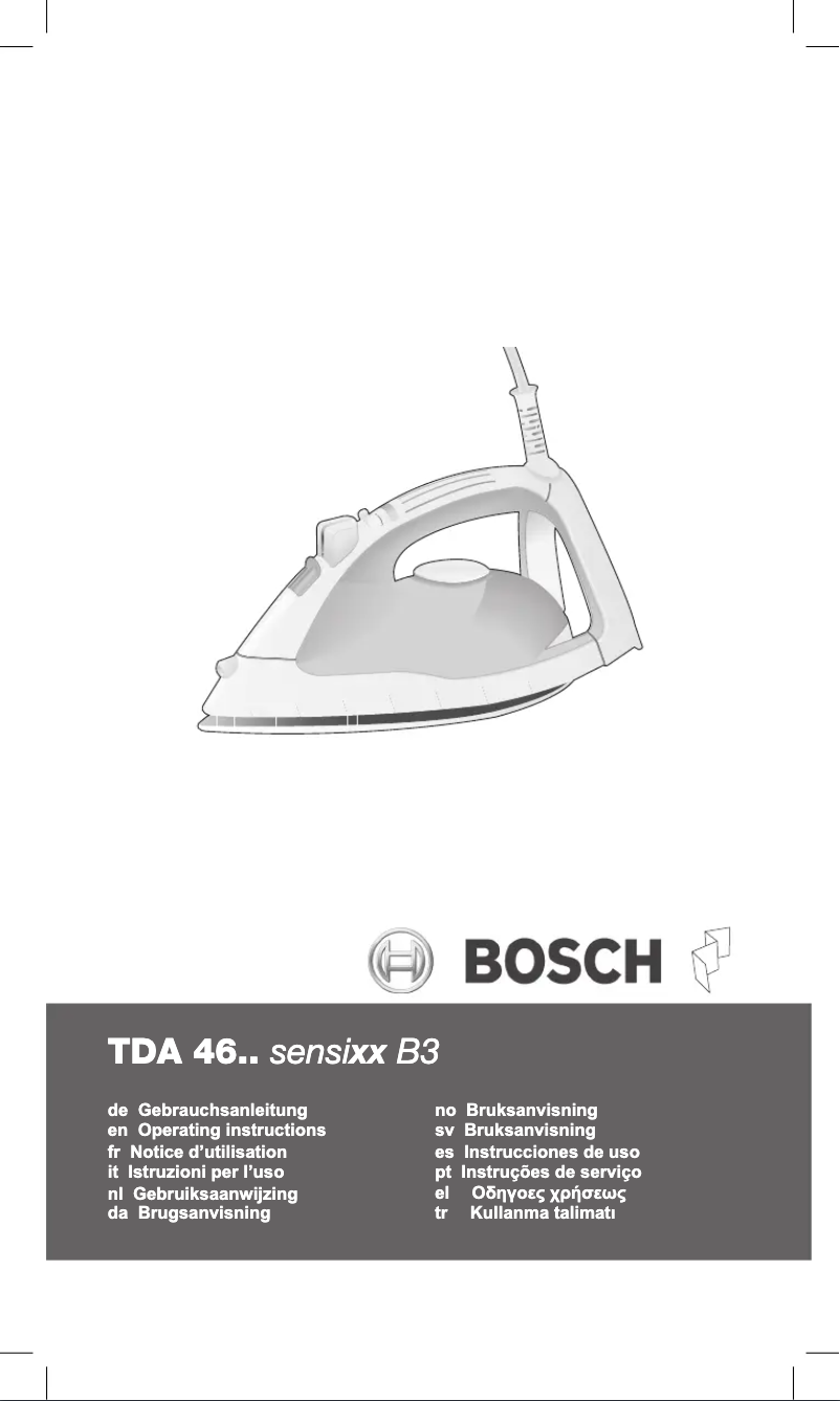 Page 1 de la notice Manuel utilisateur Bosch TDA4630 sensixx B3 secure Steam