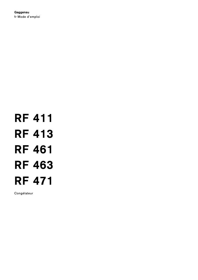 Página 1 del manual Manual de usuario Gaggenau RF413301