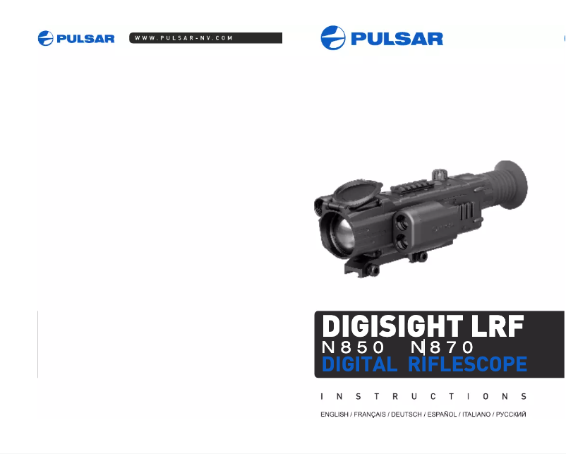 Page 1 de la notice Manuel utilisateur Pulsar Digisight LRF N870