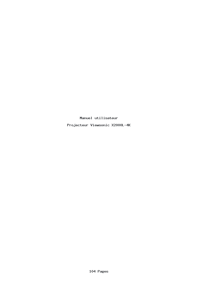 Image de la première page du manuel de l'appareil X2000L-4K
