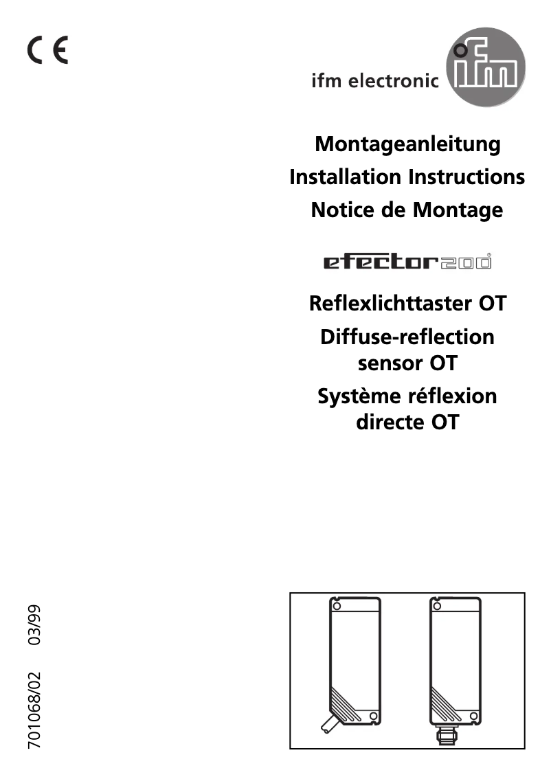 Page 1 de la notice Manuel utilisateur IFM OT5004