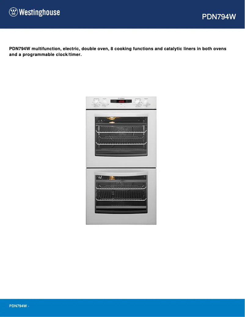 Page 1 de la notice Manuel utilisateur Westinghouse PDN794W