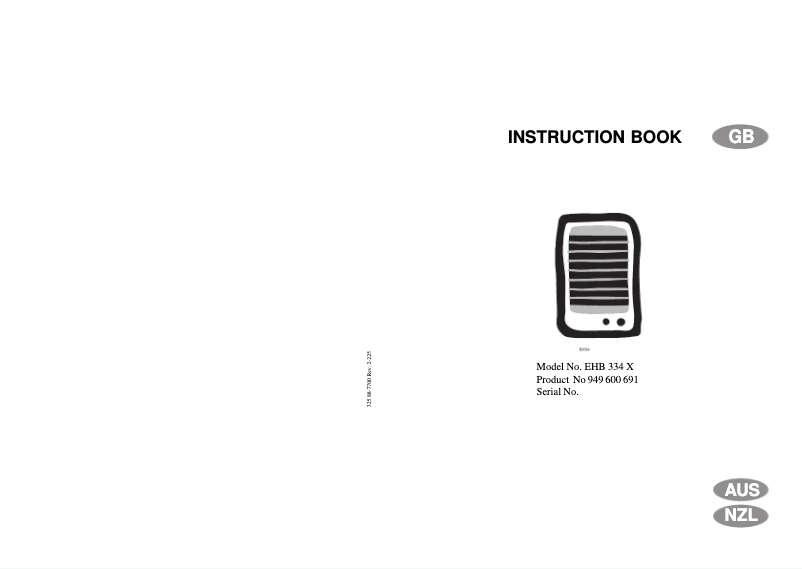 Page 1 de la notice Manuel utilisateur Electrolux EHB 334 X