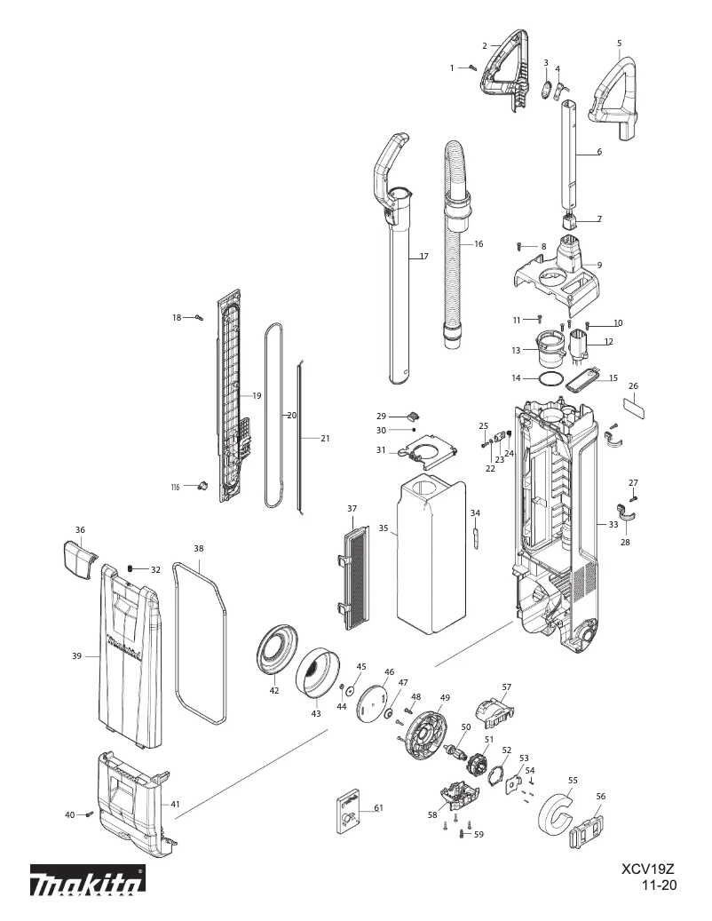 Page 1 de la notice Manuel utilisateur Makita XCV19