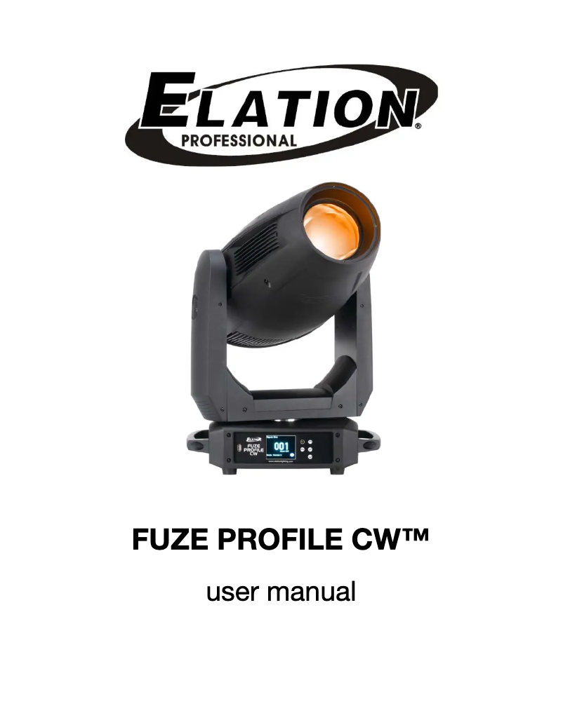 Page 1 de la notice Manuel utilisateur Elation Fuze Profile CW