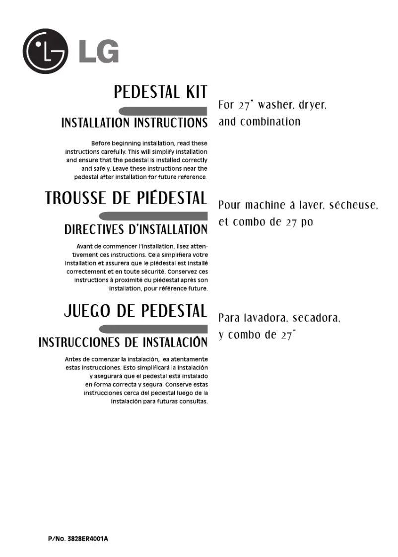 Page 1 de la notice Manuel utilisateur LG LWP-273S