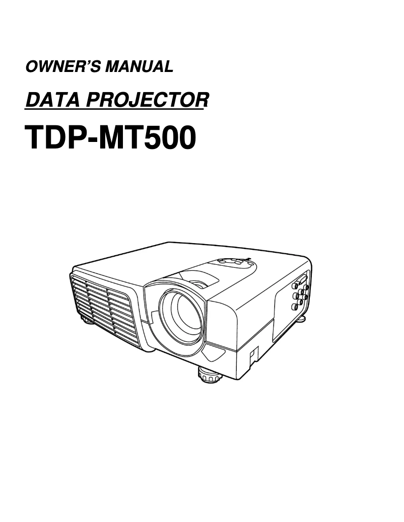 Page 1 de la notice Manuel utilisateur Toshiba TDP-MT500