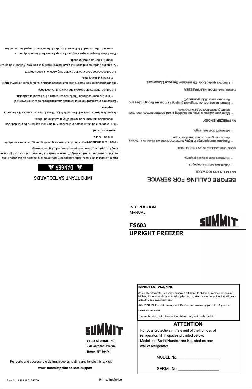 Page 1 de la notice Guide d'installation Summit FS603