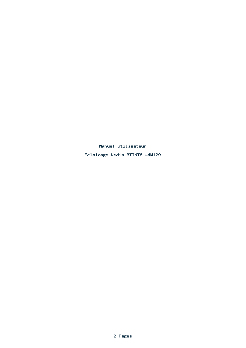 Page 1 de la notice Manuel utilisateur Nedis BTTNT8-44W120