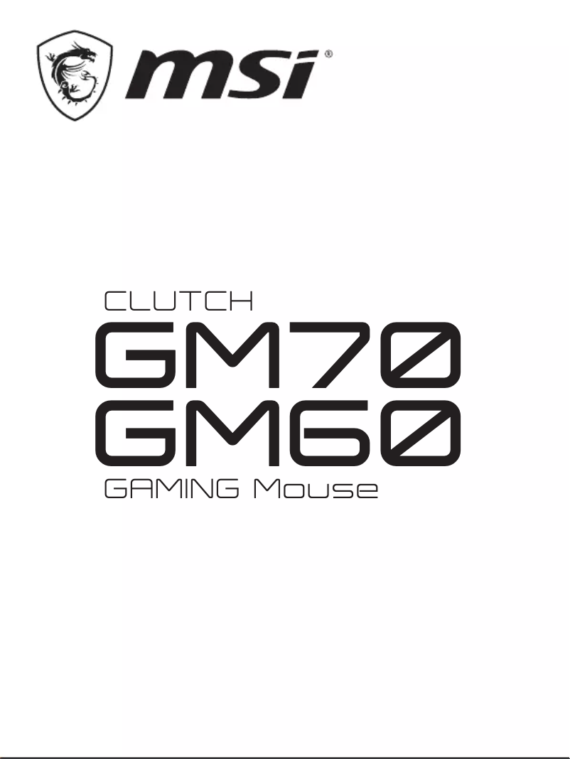 Page 1 de la notice Manuel utilisateur MSI Clutch GM60