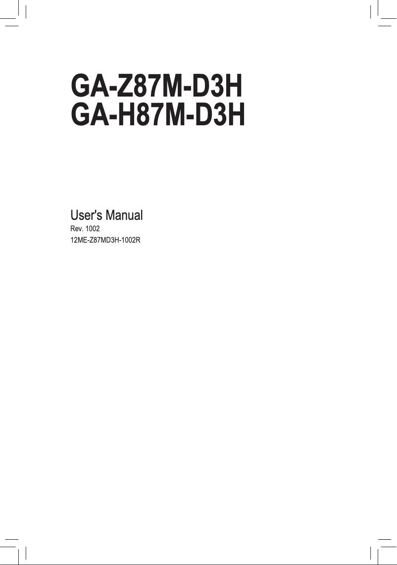 Página 1 del manual Manual de usuario Gigabyte GA-H87M-D3H