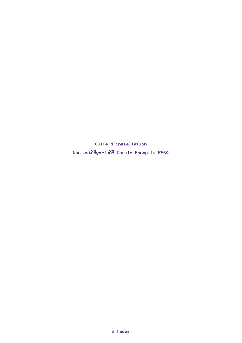 Page 1 de la notice Guide d'installation Garmin Panoptix PS60