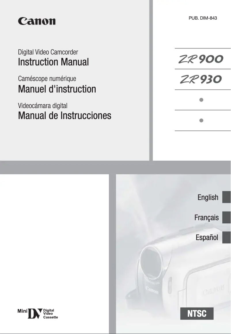 Page 1 de la notice Manuel utilisateur Canon ZR930