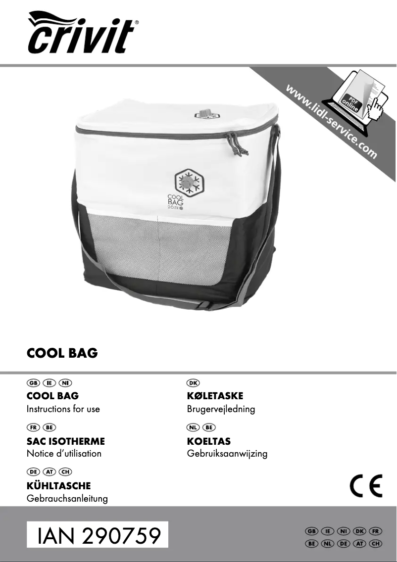 Page 1 de la notice Manuel utilisateur Crivit IAN 290759