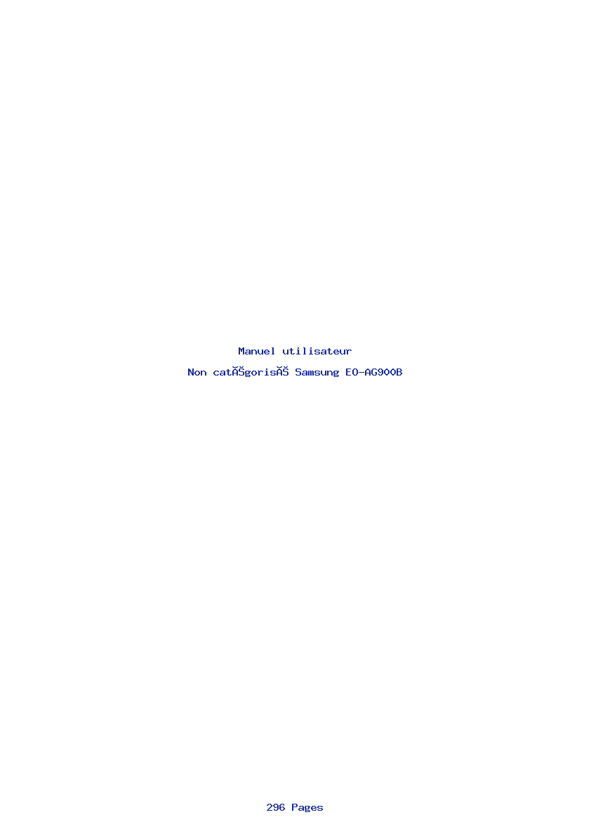 Page 1 de la notice Manuel utilisateur Samsung EO-AG900B