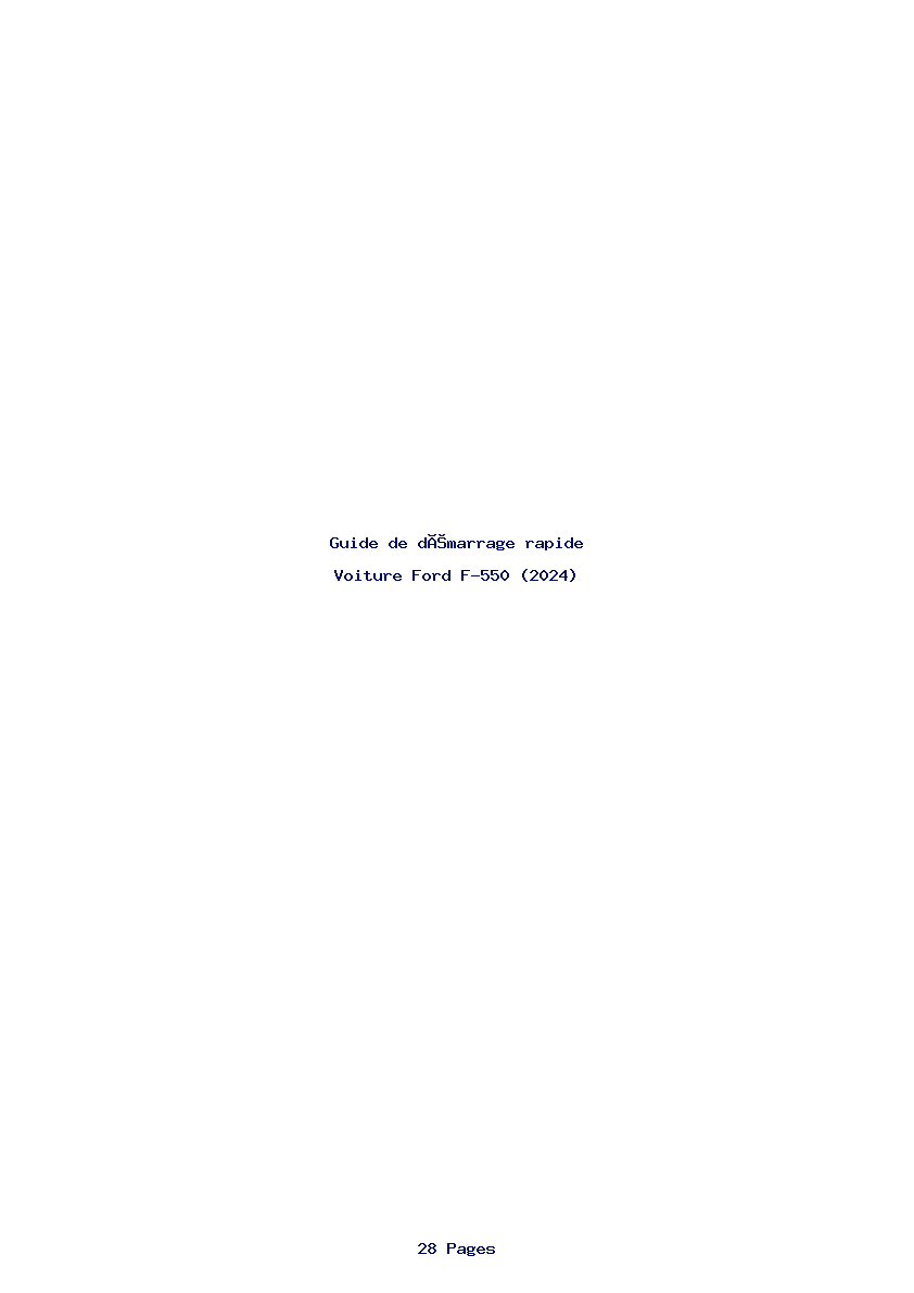 Page 1 de la notice Guide de démarrage rapide Ford F-550 (2024)