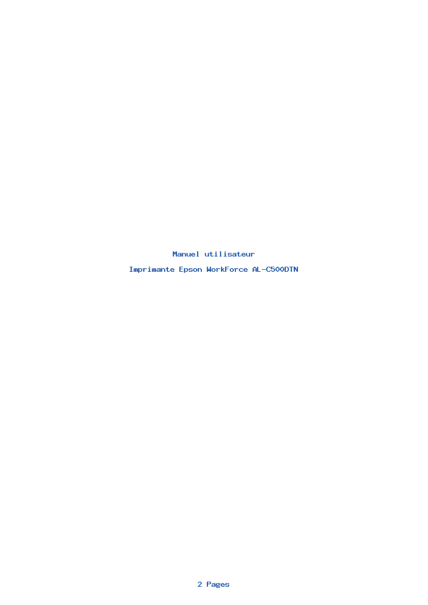 Page 1 de la notice Manuel utilisateur Epson WorkForce AL-C500DTN