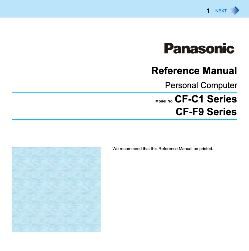 Page 1 de la notice Manuel utilisateur Panasonic Toughbook CF-C1