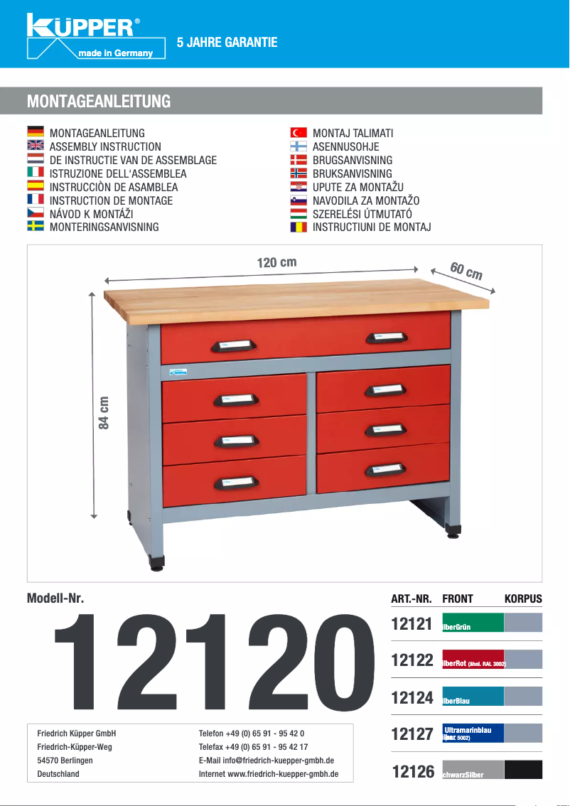 Page 1 de la notice Manuel utilisateur Küpper 12127