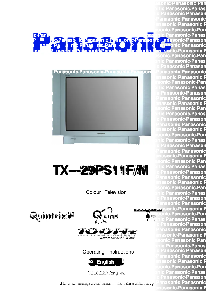 Page 1 de la notice Manuel utilisateur Panasonic TX-29PS11FM