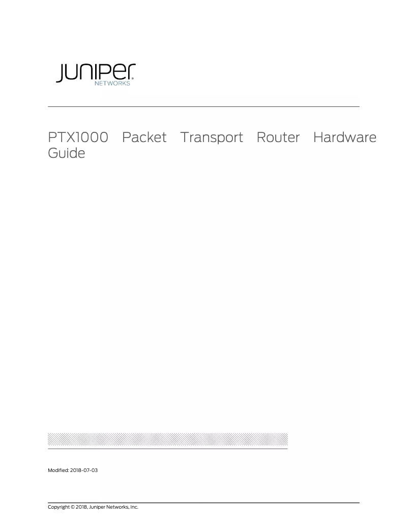 Página 1 del manual Manual de usuario Juniper PTX1000
