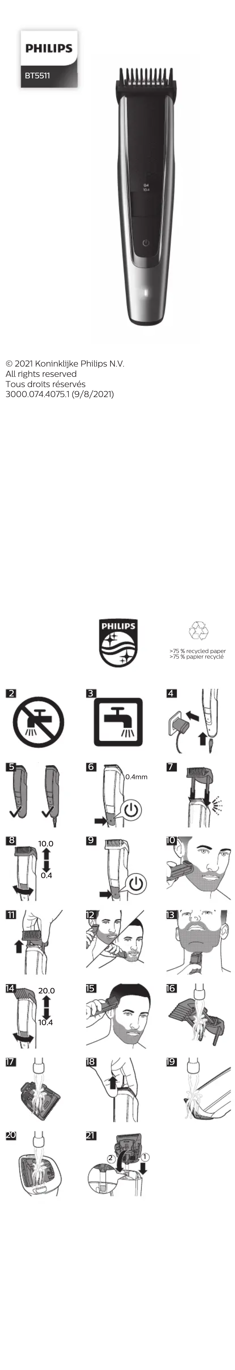 Page 1 de la notice Manuel utilisateur Philips Series 5000 BT5511
