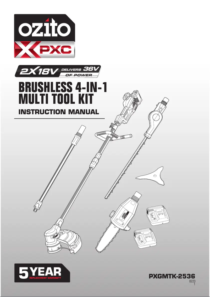 Page 1 de la notice Manuel utilisateur Ozito PXGMTK-2536