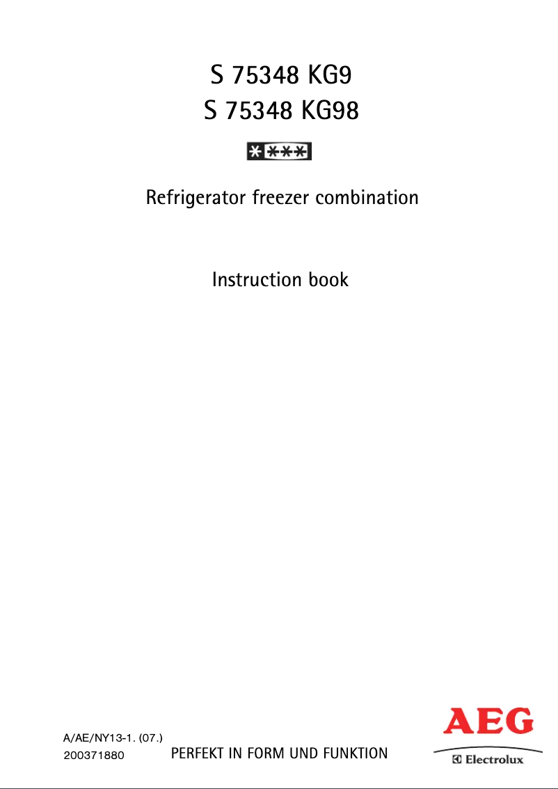 Page 1 de la notice Manuel utilisateur AEG S75348KG5