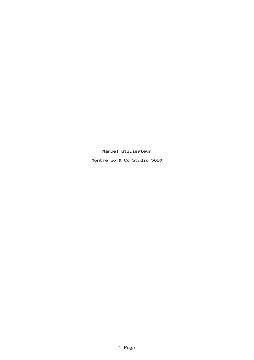 Page 1 de la notice Manuel utilisateur So & Co Studio 5090