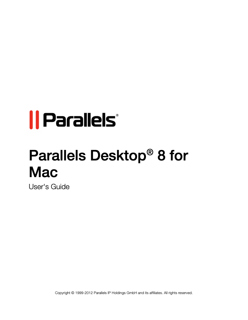 Page 1 de la notice Manuel utilisateur Parallels Desktop 8 Mac