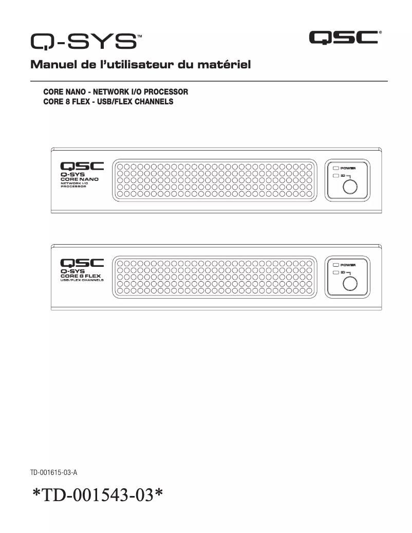 Page 1 de la notice Manuel utilisateur QSC Core Nano