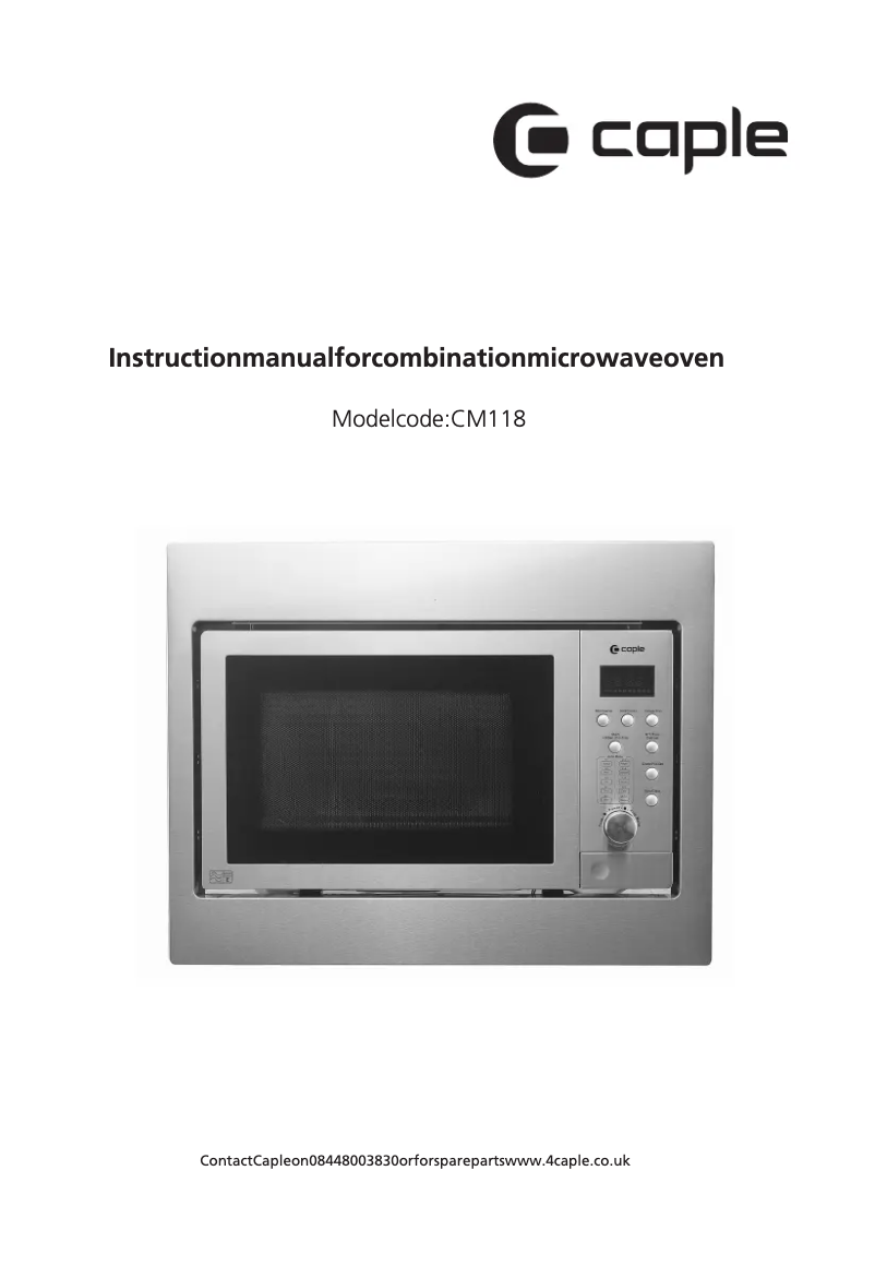 Page 1 de la notice Manuel utilisateur Caple CM118