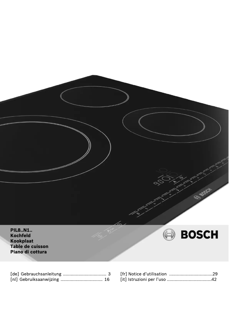 Page 1 de la notice Manuel utilisateur Bosch PIL875N14E