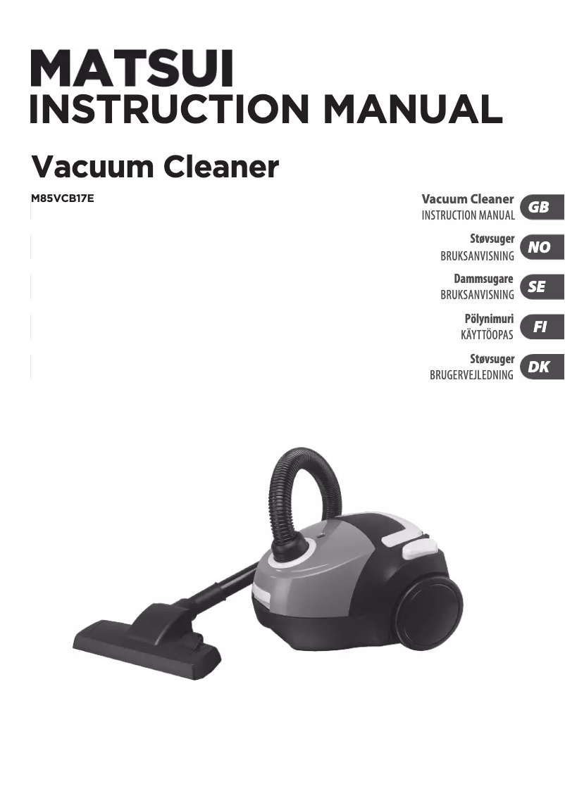 Page 1 de la notice Manuel utilisateur Matsui M85VCB17E
