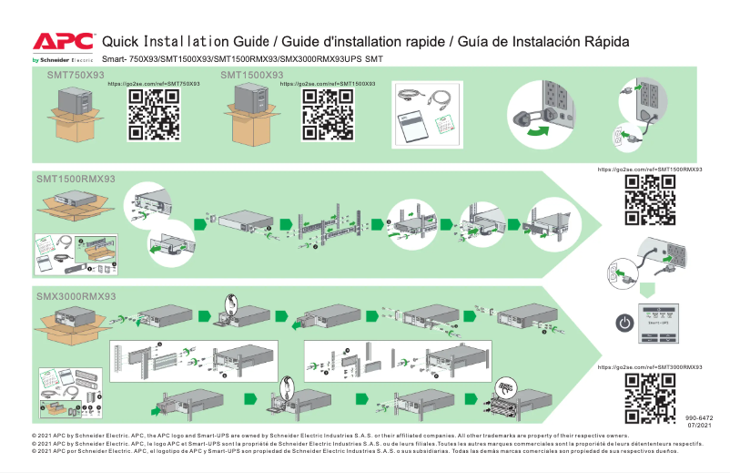 Page 1 de la notice Manuel utilisateur APC Smart-UPS SMT1500X93