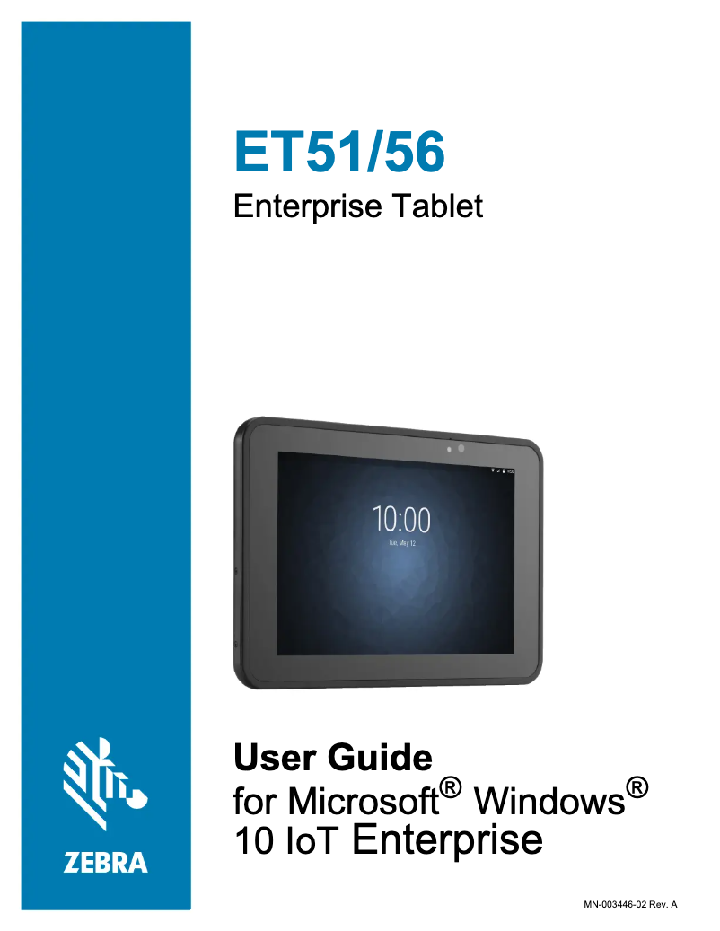 Page 1 de la notice Manuel utilisateur Zebra ET56