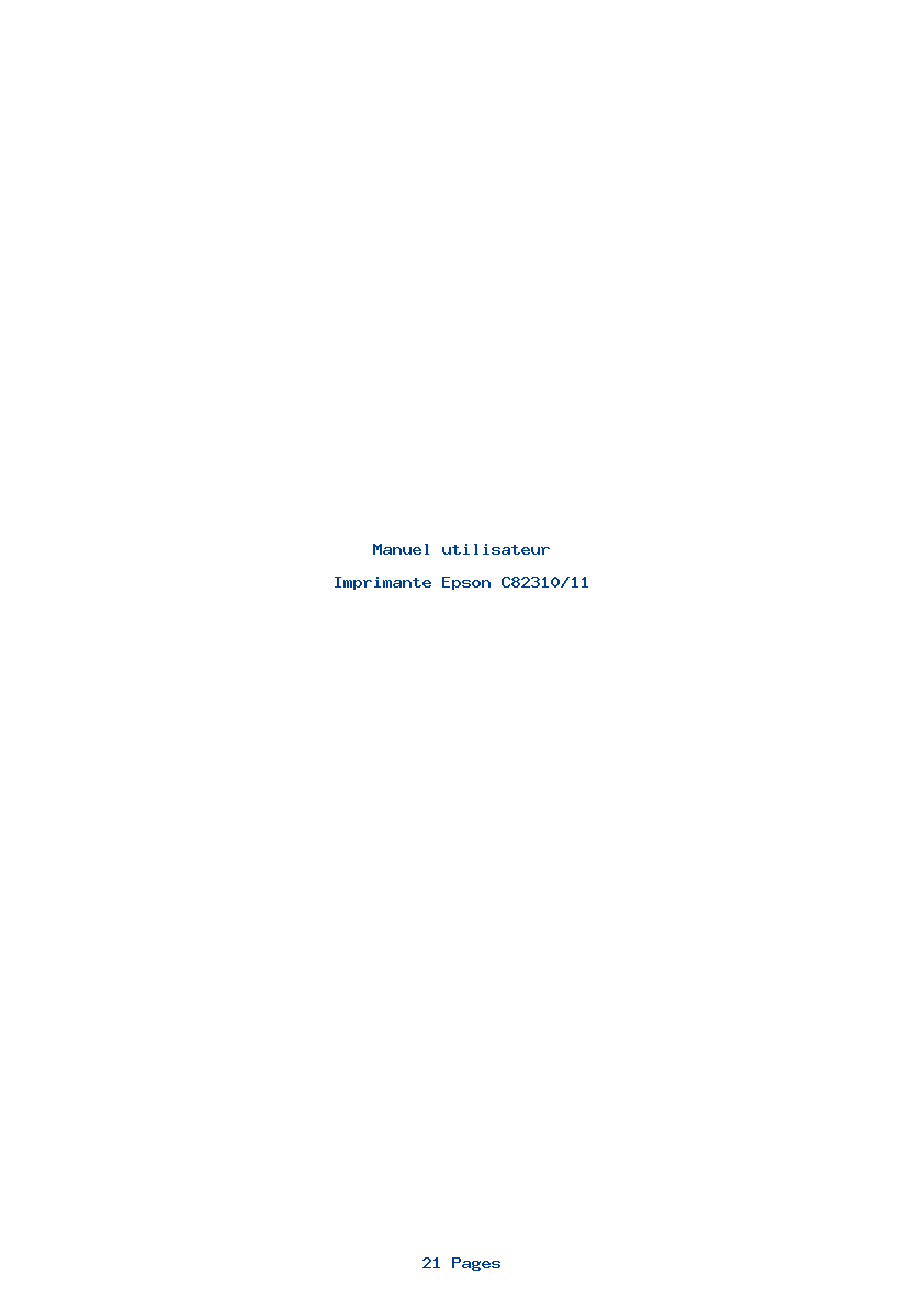 Page 1 de la notice Manuel utilisateur Epson C82310/11