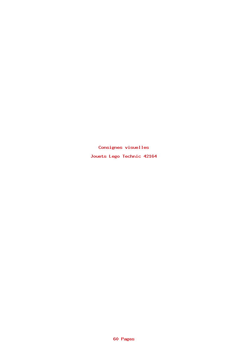 Page 1 de la notice Consignes visuelles Lego Technic 42164