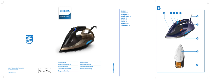 Page 1 of the manual User Manual Philips Azur Advanced OptimalTEMP GC4932