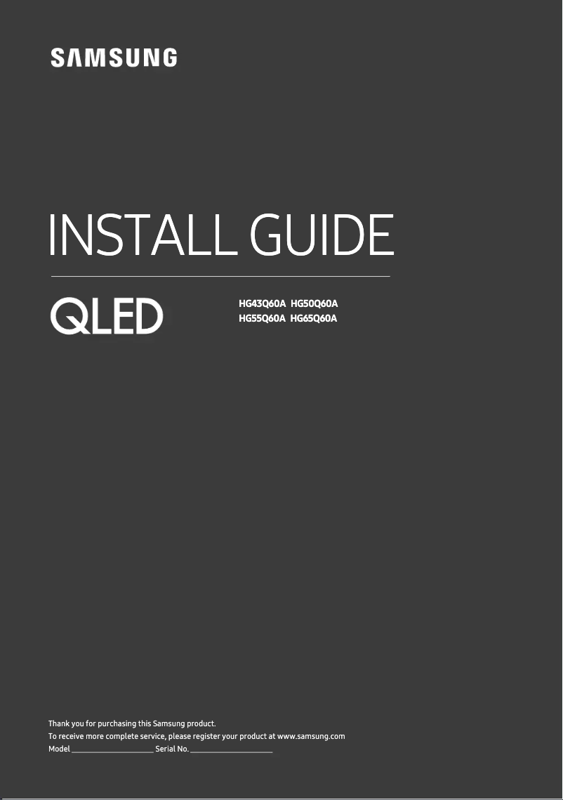 Página 1 del manual Guía de instalación Samsung HG43Q60AAAW