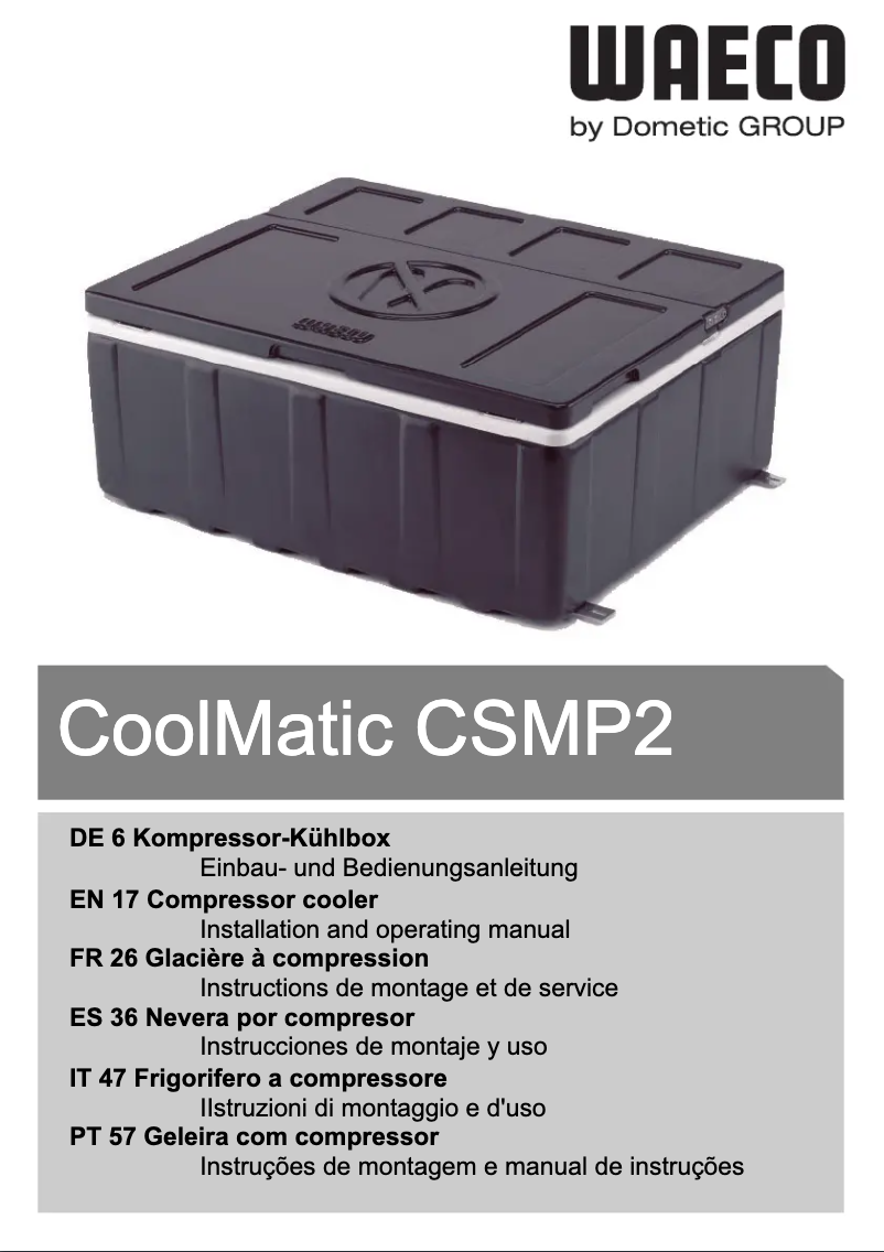 Page 1 de la notice Manuel utilisateur Dometic CoolMatic CSMP2