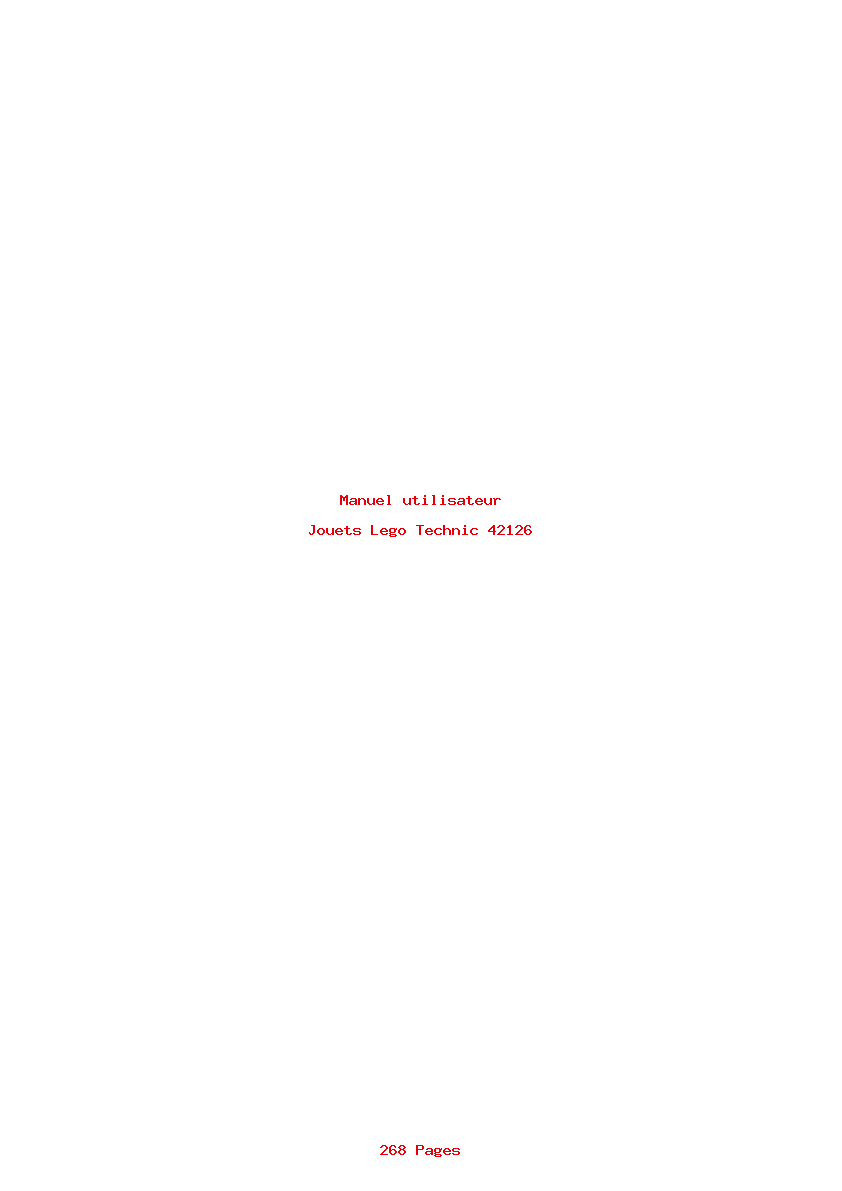 Page 1 de la notice Manuel utilisateur Lego Technic 42126