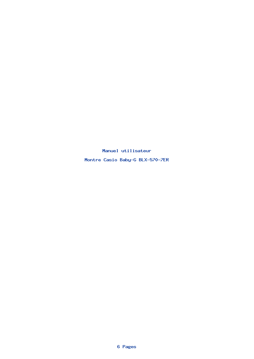 Page 1 de la notice Manuel utilisateur Casio Baby-G BLX-570-7ER