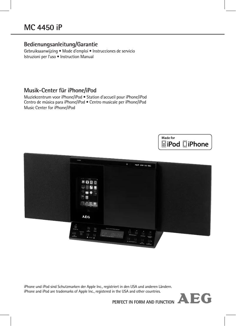 Page 1 de la notice Manuel utilisateur AEG MC 4450 IP