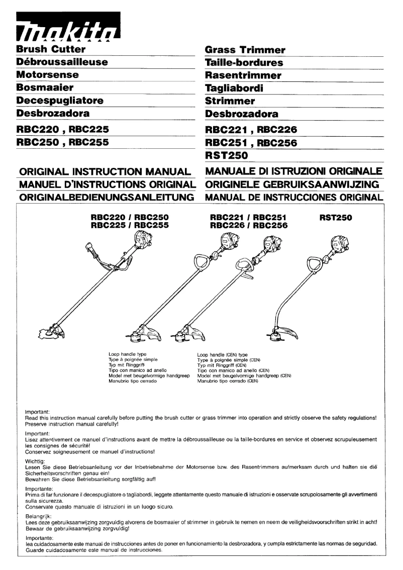 Page 1 of the manual User Manual Makita RBC251
