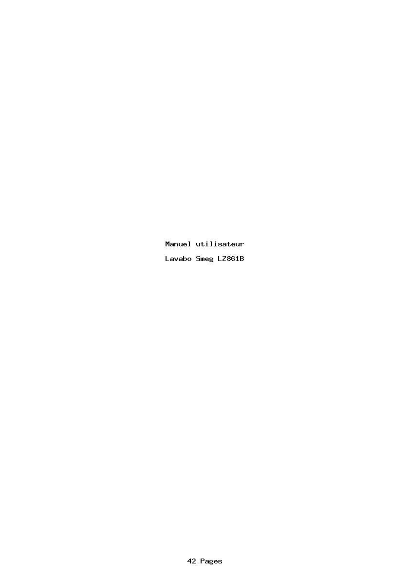 Page 1 de la notice Manuel utilisateur Smeg LZ861B