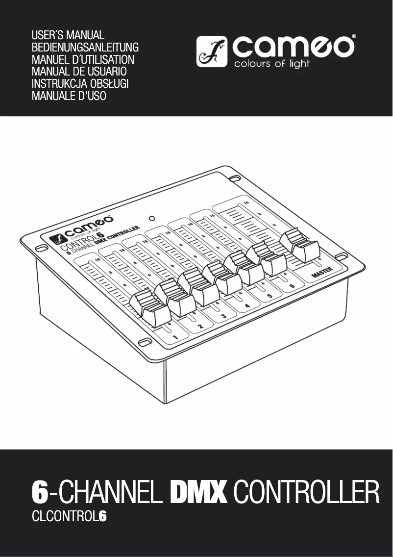 Page 1 of the manual User Manual Cameo Control 6